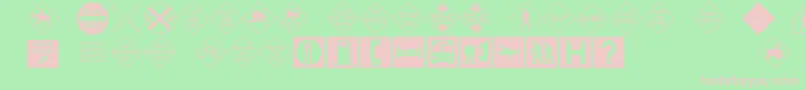 InterstatepiThree Font – Pink Fonts on Green Background