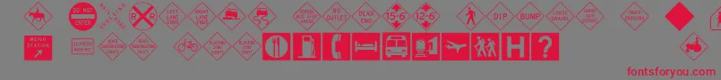 fuente InterstatepiThree – Fuentes Rojas Sobre Fondo Gris