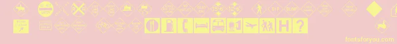 InterstatepiThree Font – Yellow Fonts on Pink Background