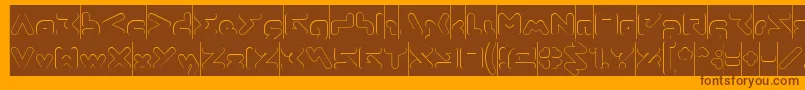 AbstrasctikHollowInverse Font – Brown Fonts on Orange Background