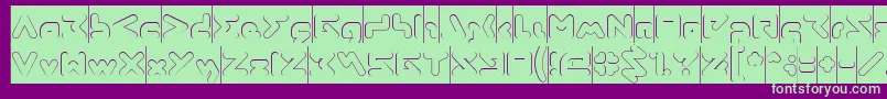 AbstrasctikHollowInverse Font – Green Fonts on Purple Background