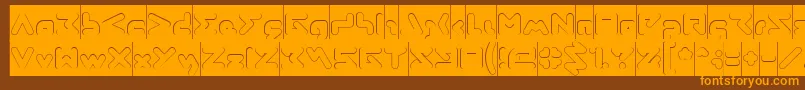 AbstrasctikHollowInverse Font – Orange Fonts on Brown Background