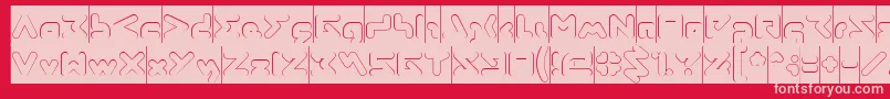 AbstrasctikHollowInverse Font – Pink Fonts on Red Background