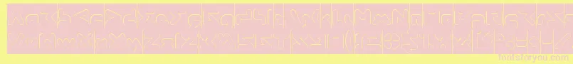 AbstrasctikHollowInverse Font – Pink Fonts on Yellow Background