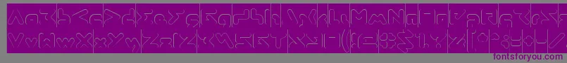 AbstrasctikHollowInverse Font – Purple Fonts on Gray Background