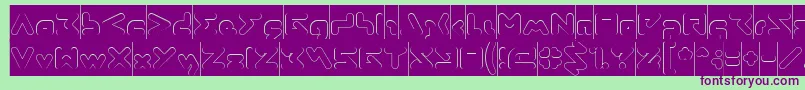 Шрифт AbstrasctikHollowInverse – фиолетовые шрифты на зелёном фоне