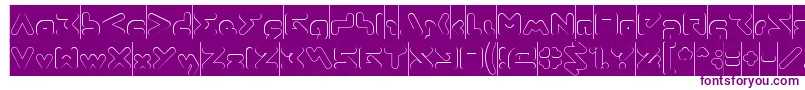 AbstrasctikHollowInverse Font – Purple Fonts on White Background