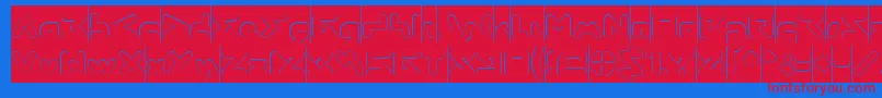 AbstrasctikHollowInverse Font – Red Fonts on Blue Background