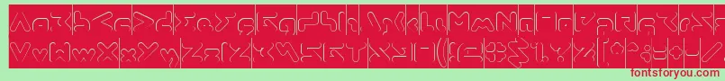 AbstrasctikHollowInverse Font – Red Fonts on Green Background