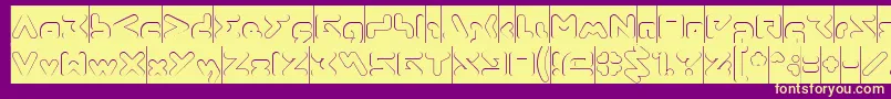 AbstrasctikHollowInverse Font – Yellow Fonts on Purple Background