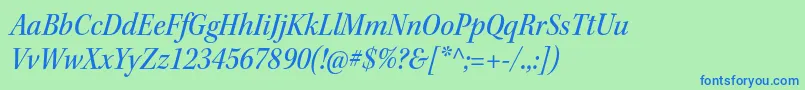 KeplerstdMediumscnitsubh Font – Blue Fonts on Green Background