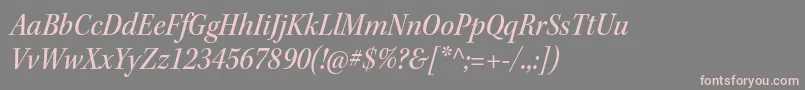 Шрифт KeplerstdMediumscnitsubh – розовые шрифты на сером фоне