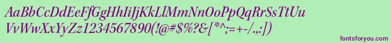 KeplerstdMediumscnitsubh Font – Purple Fonts on Green Background