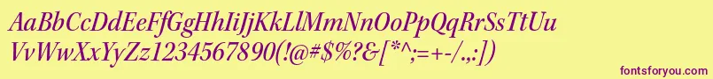 Шрифт KeplerstdMediumscnitsubh – фиолетовые шрифты на жёлтом фоне
