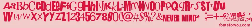 SexPistols-Schriftart – Rote Schriften auf rosa Hintergrund