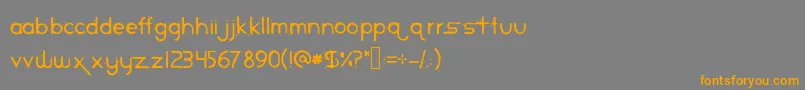 フォントPiranha – オレンジの文字は灰色の背景にあります。