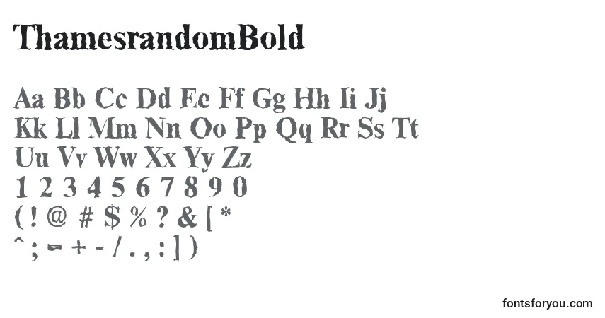 Czcionka ThamesrandomBold – alfabet, cyfry, specjalne znaki