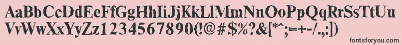 フォントThamesrandomBold – ピンクの背景に黒い文字