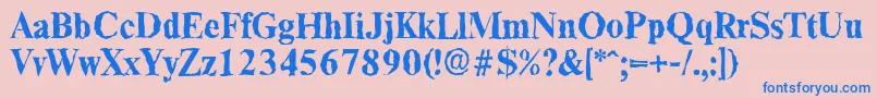 ThamesrandomBold Font – Blue Fonts on Pink Background