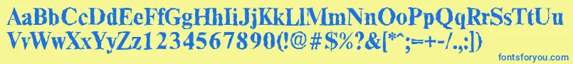 ThamesrandomBold Font – Blue Fonts on Yellow Background