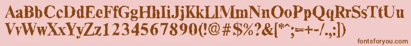 ThamesrandomBold-Schriftart – Braune Schriften auf rosa Hintergrund