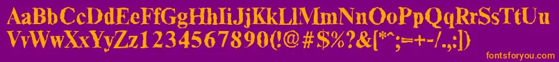 ThamesrandomBold Font – Orange Fonts on Purple Background