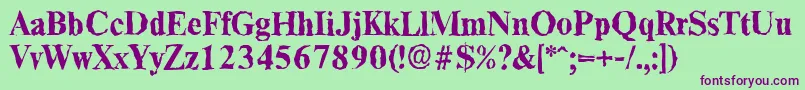 Police ThamesrandomBold – polices violettes sur fond vert