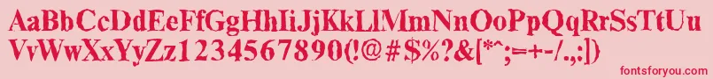 フォントThamesrandomBold – ピンクの背景に赤い文字