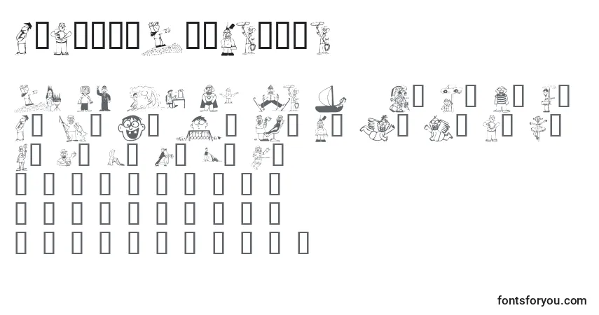 Czcionka KrSillyArtPeople – alfabet, cyfry, specjalne znaki