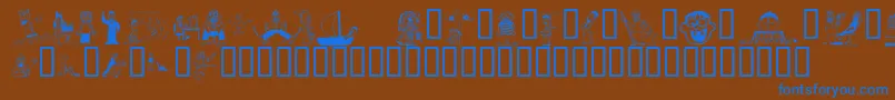KrSillyArtPeople Font – Blue Fonts on Brown Background