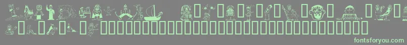 KrSillyArtPeople Font – Green Fonts on Gray Background