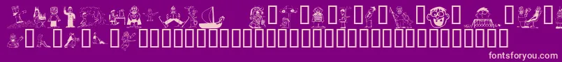 KrSillyArtPeople Font – Pink Fonts on Purple Background