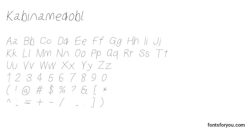 Schriftart Kabinamedobl – Alphabet, Zahlen, spezielle Symbole