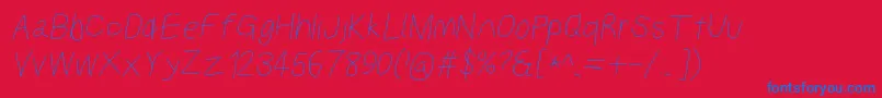 Kabinamedobl Font – Blue Fonts on Red Background