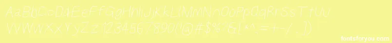 Kabinamedobl Font – White Fonts on Yellow Background