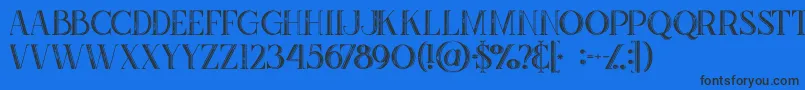 Zahrainlinegrunge Font – Black Fonts on Blue Background