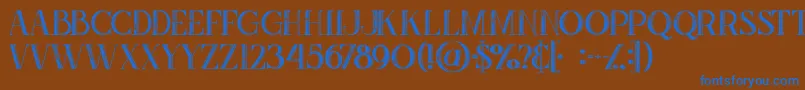 Zahrainlinegrunge Font – Blue Fonts on Brown Background