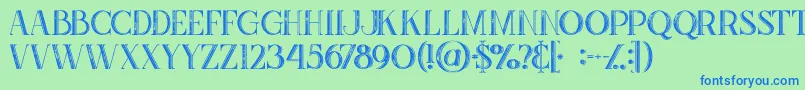 fuente Zahrainlinegrunge – Fuentes Azules Sobre Fondo Verde