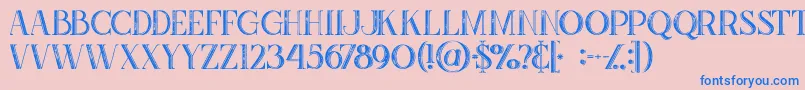 Zahrainlinegrunge-Schriftart – Blaue Schriften auf rosa Hintergrund