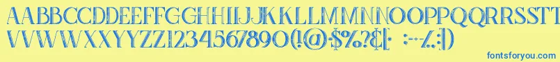 Zahrainlinegrunge Font – Blue Fonts on Yellow Background