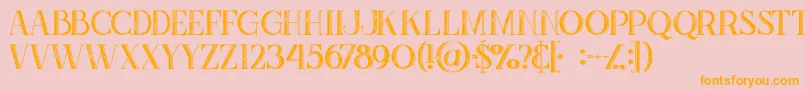 Zahrainlinegrunge Font – Orange Fonts on Pink Background