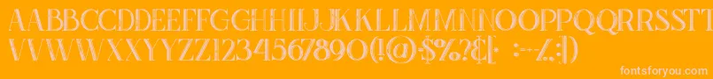 Zahrainlinegrunge Font – Pink Fonts on Orange Background