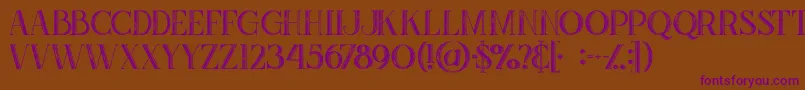 Zahrainlinegrunge Font – Purple Fonts on Brown Background