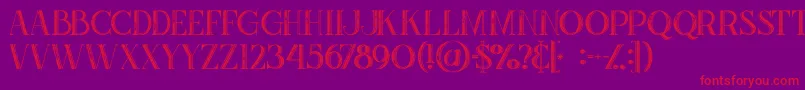 Fonte Zahrainlinegrunge – fontes vermelhas em um fundo violeta