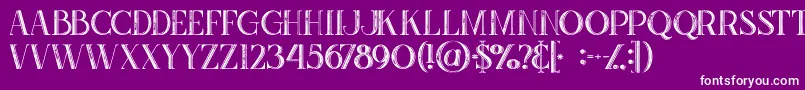 Zahrainlinegrunge-Schriftart – Weiße Schriften auf violettem Hintergrund
