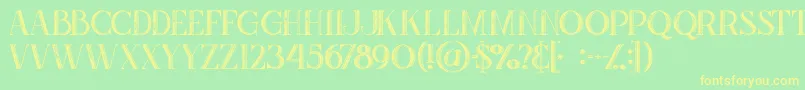 Zahrainlinegrunge Font – Yellow Fonts on Green Background