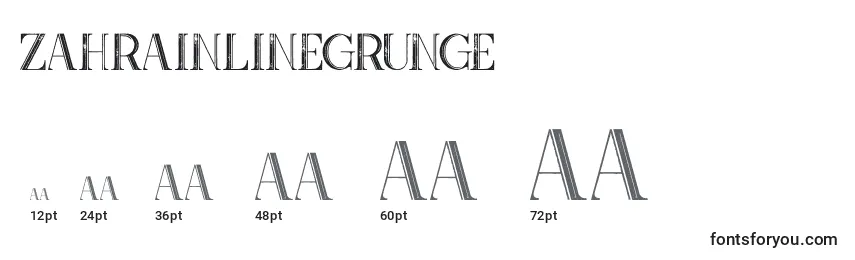 Größen der Schriftart Zahrainlinegrunge