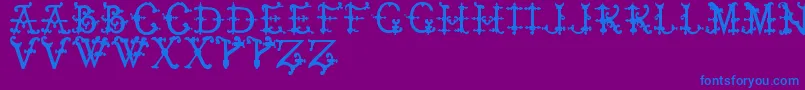 ElizabethanInitialsTfb Font – Blue Fonts on Purple Background