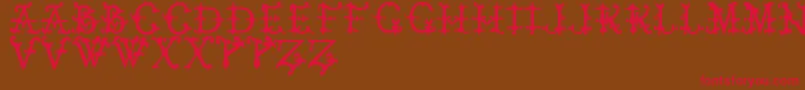 ElizabethanInitialsTfb Font – Red Fonts on Brown Background