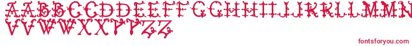 ElizabethanInitialsTfb Font – Red Fonts on White Background